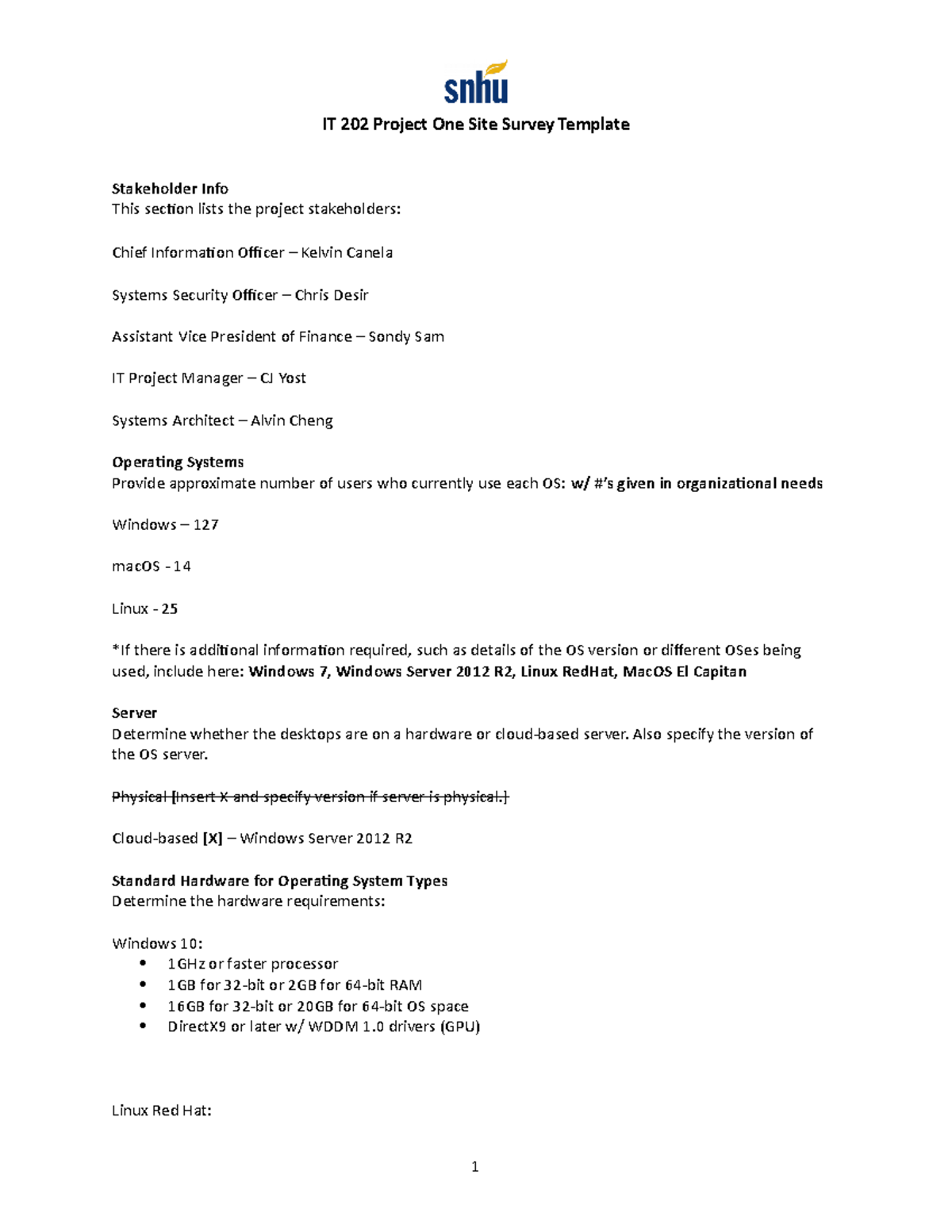 It 202 project one site survey template alvin cheng copy it 202