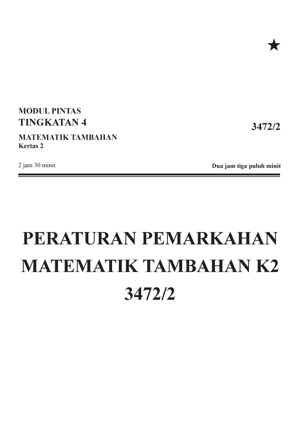 Matematik Tambahan K Modul Pintas Tingkatan Matematik Tambahan Kertas Dua Jam Tiga