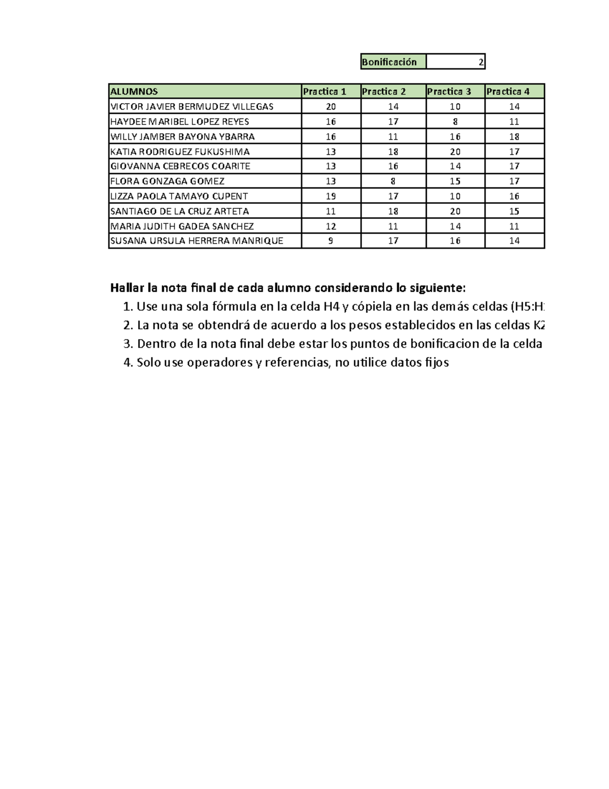 481465753 Ejercicios Tema 2 - Hallar la nota final de cada alumno ...