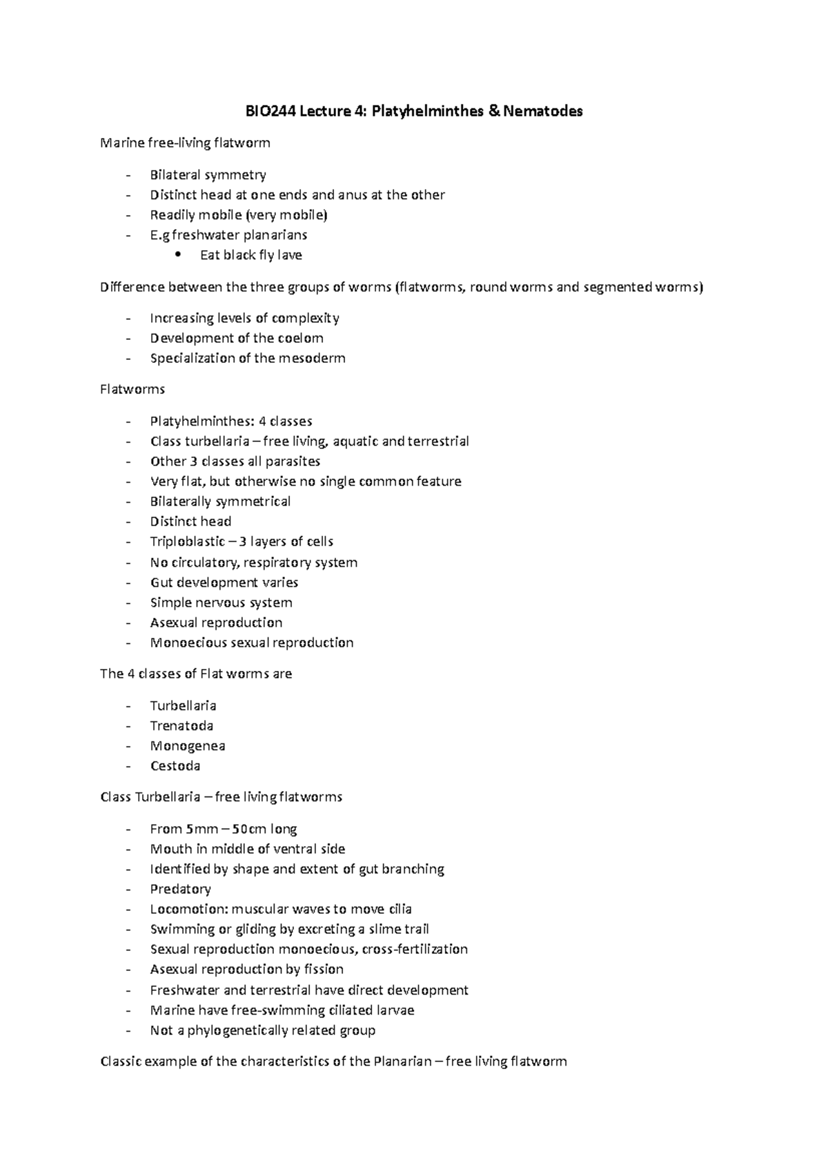 BIO244 Lectures - Week 2 lecture notes - BIO244 Lecture 4 ...