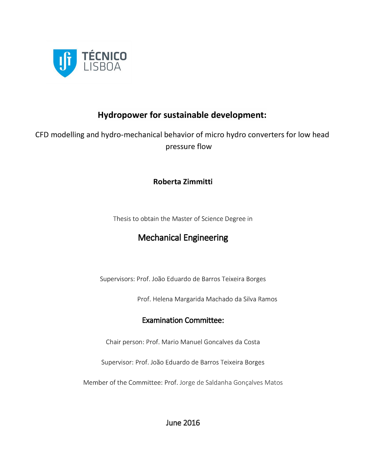 master thesis on hydropower