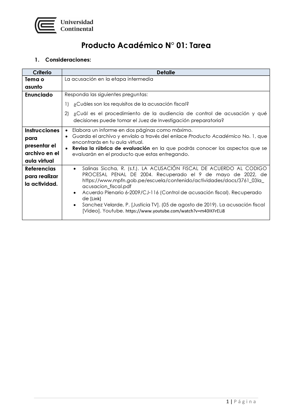 Pa Valencia Choque Derecho Procesal Penal Ii Producto Acad Mico N Tarea Studocu