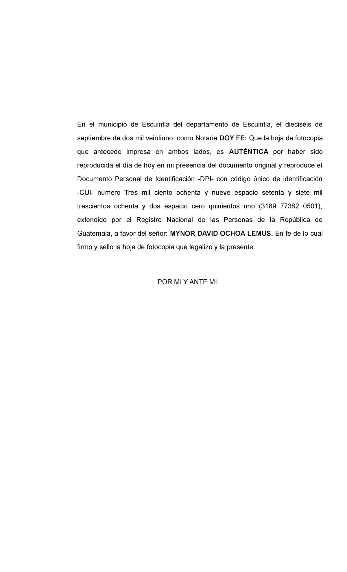 Acta De Legalizacion De Un Documento Y Su Respectiva Razon Derecho