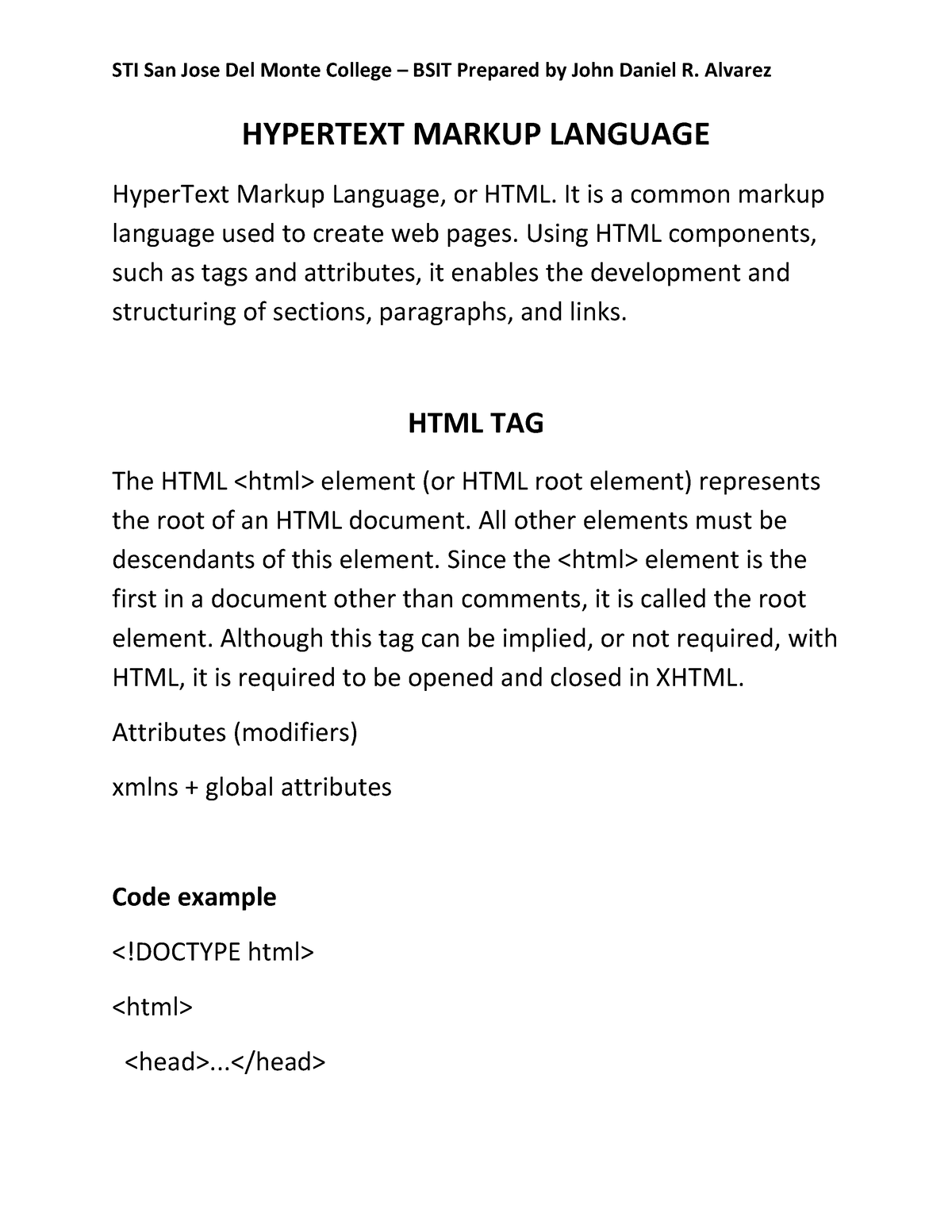 Hypertext Markup Language - HYPERTEXT MARKUP LANGUAGE HyperText Markup ...