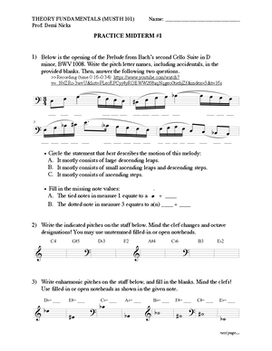 Assignment 2 MUSTH 101 - HW 2 - Theory Fundamentals (MUSTH 101) Prof ...