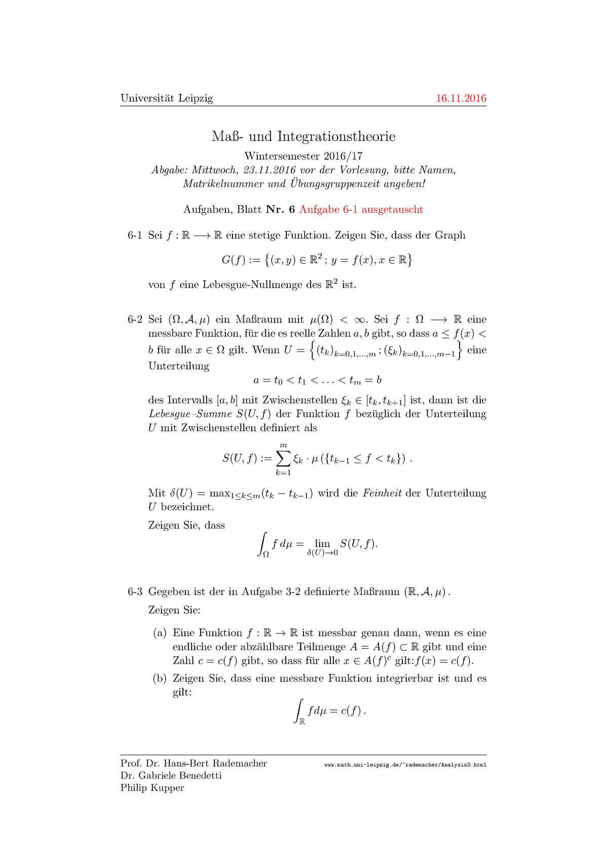 Übungen Maß Und Integrationstheorie - At Leipzig 16.11 Und ...