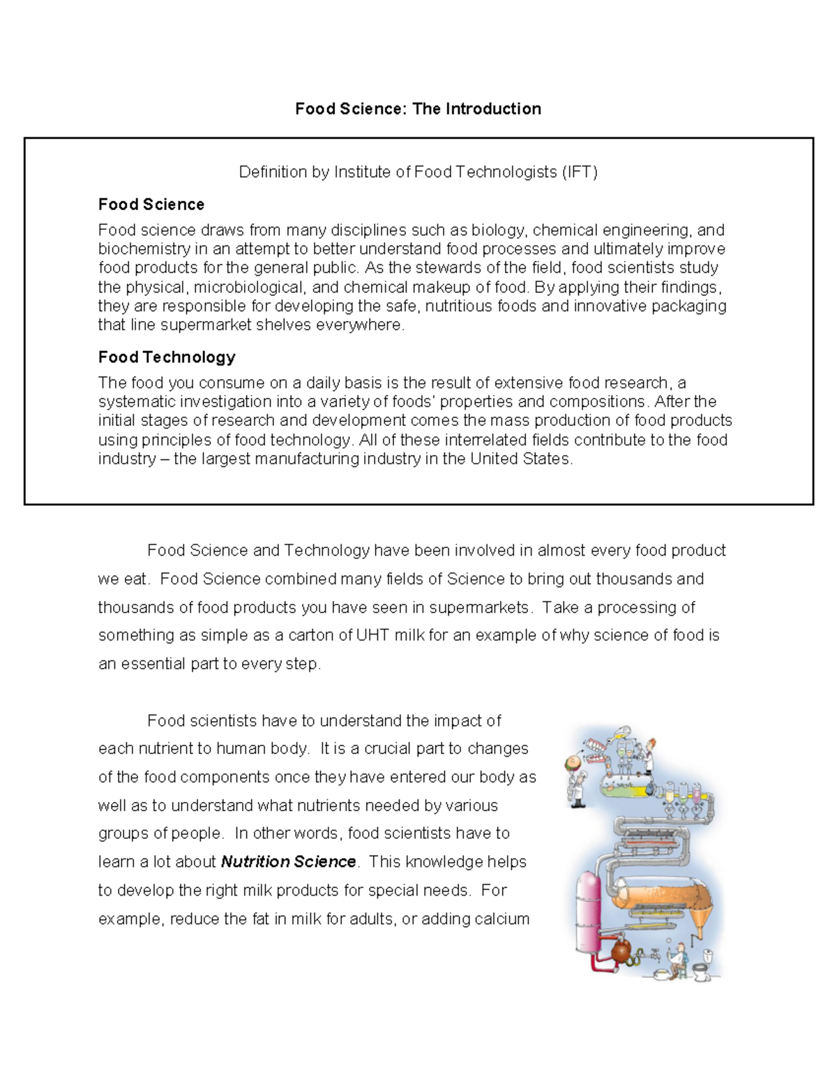 C1Introduction essential of food industrial note2 Food Science
