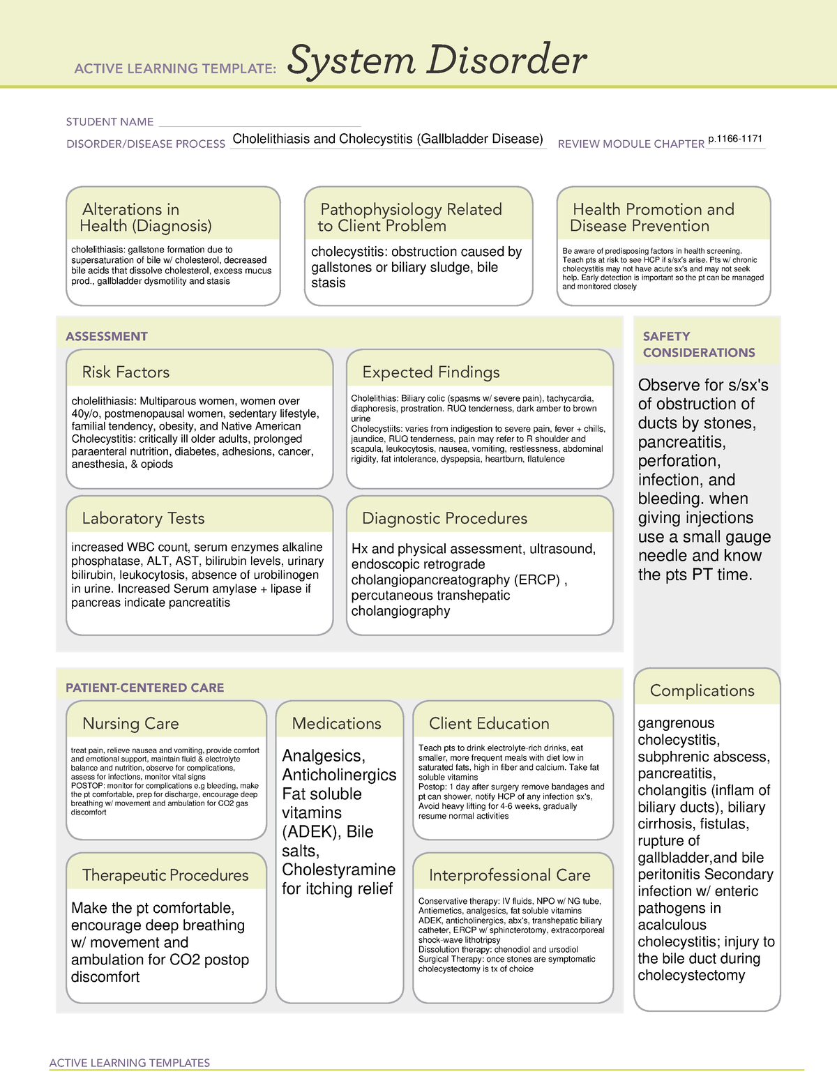 Cholelithiasis and Cholecystitis - ACTIVE LEARNING TEMPLATES System ...