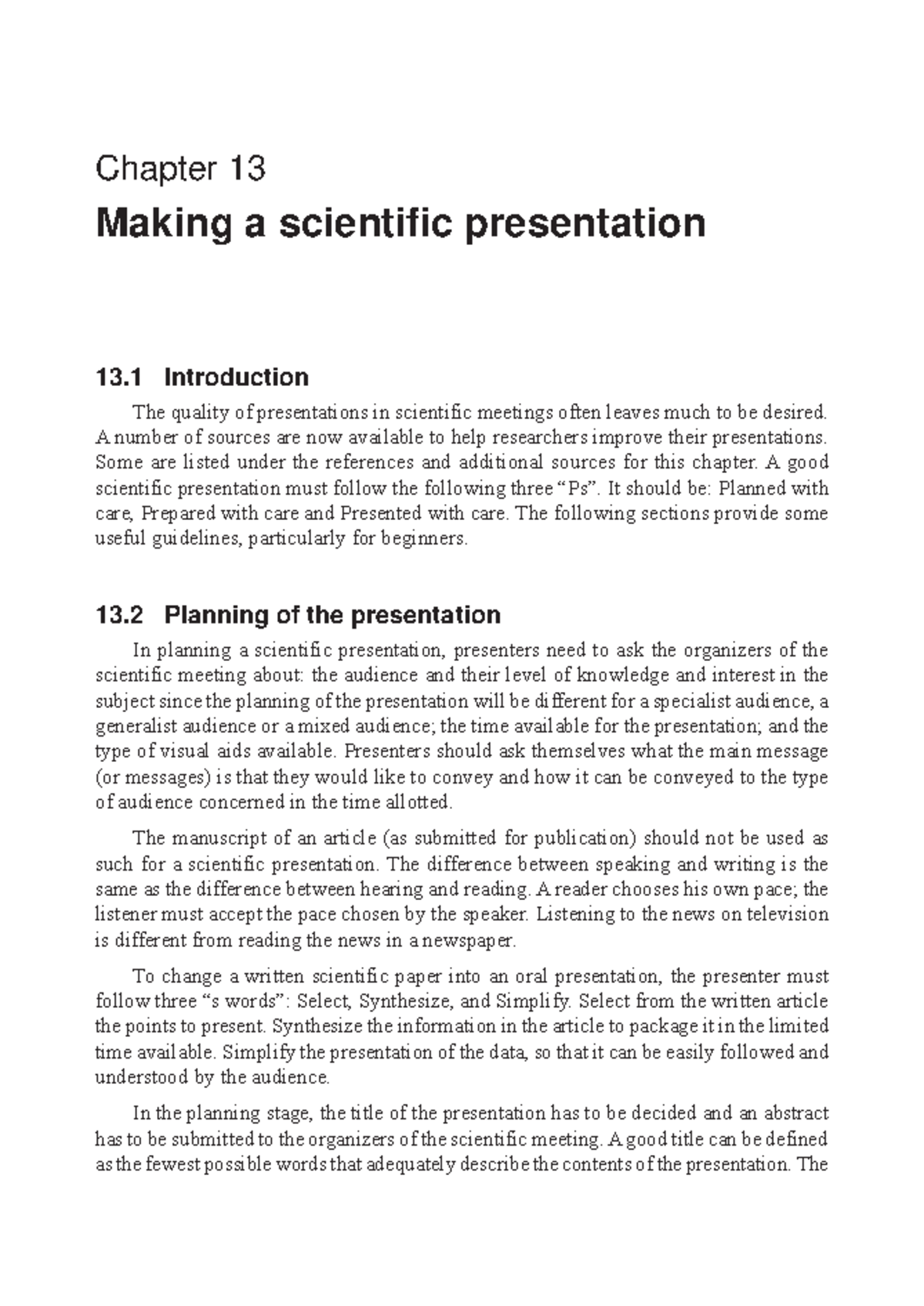 Making a scientific preesentation - A number of sources are now ...