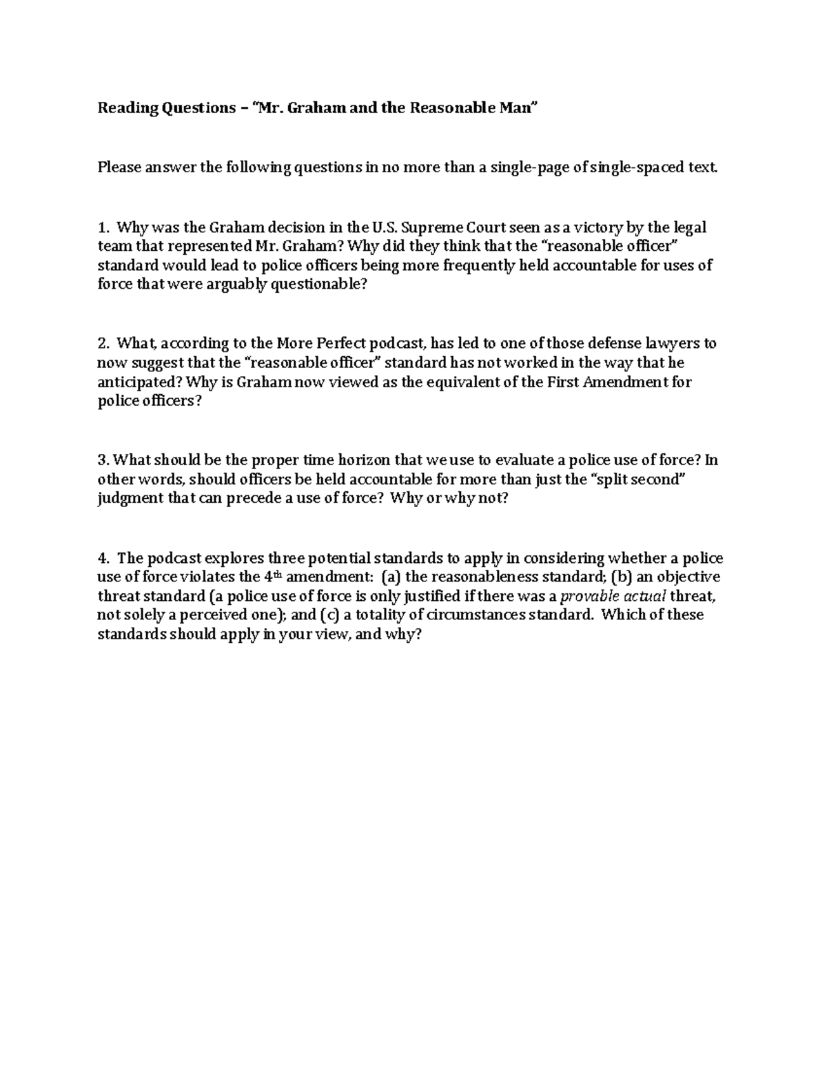 Reading Questions - Mr. Graham - Reading Questions – “Mr. Graham and ...