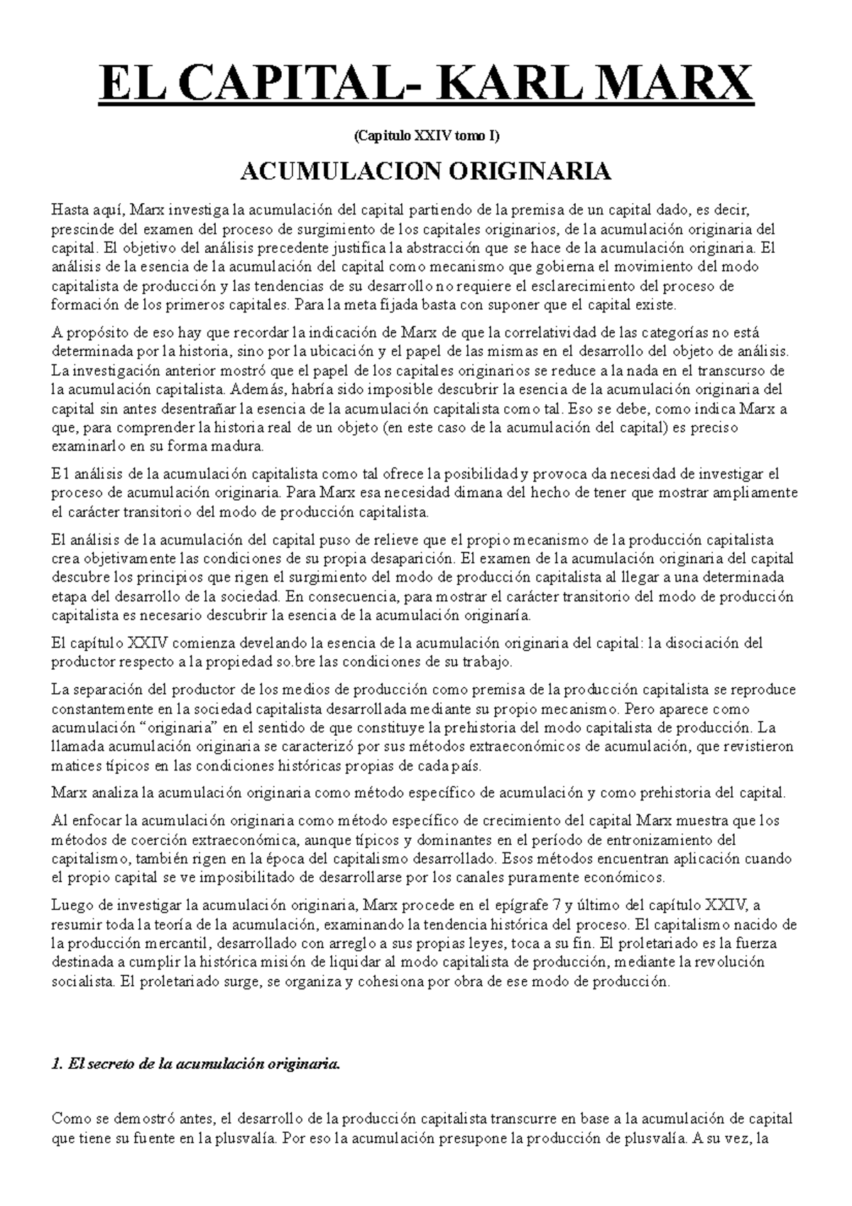 EL Capital CAP 24 Resumen Sociologia