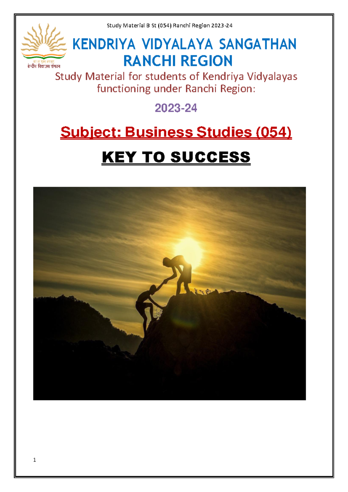 Study Material Business Studies 202324 Class XII 2 KENDRIYA