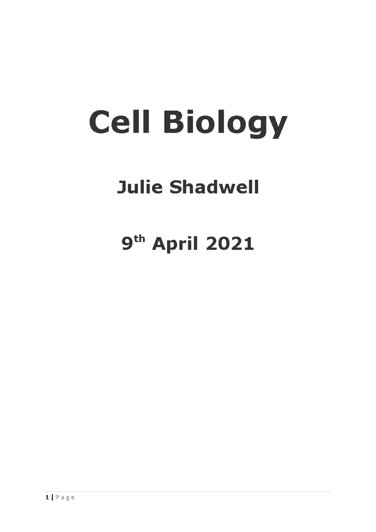 Unit 5 Cell Biology - Studocu