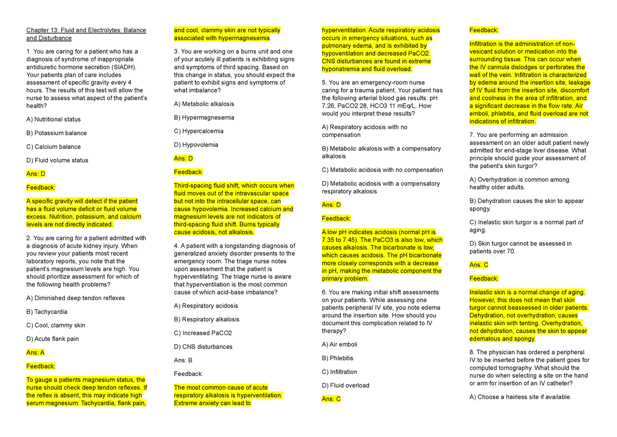 14th-b - SUDDARTH 14TH ED - Chapter 13: Fluid And Electrolytes: Balance ...