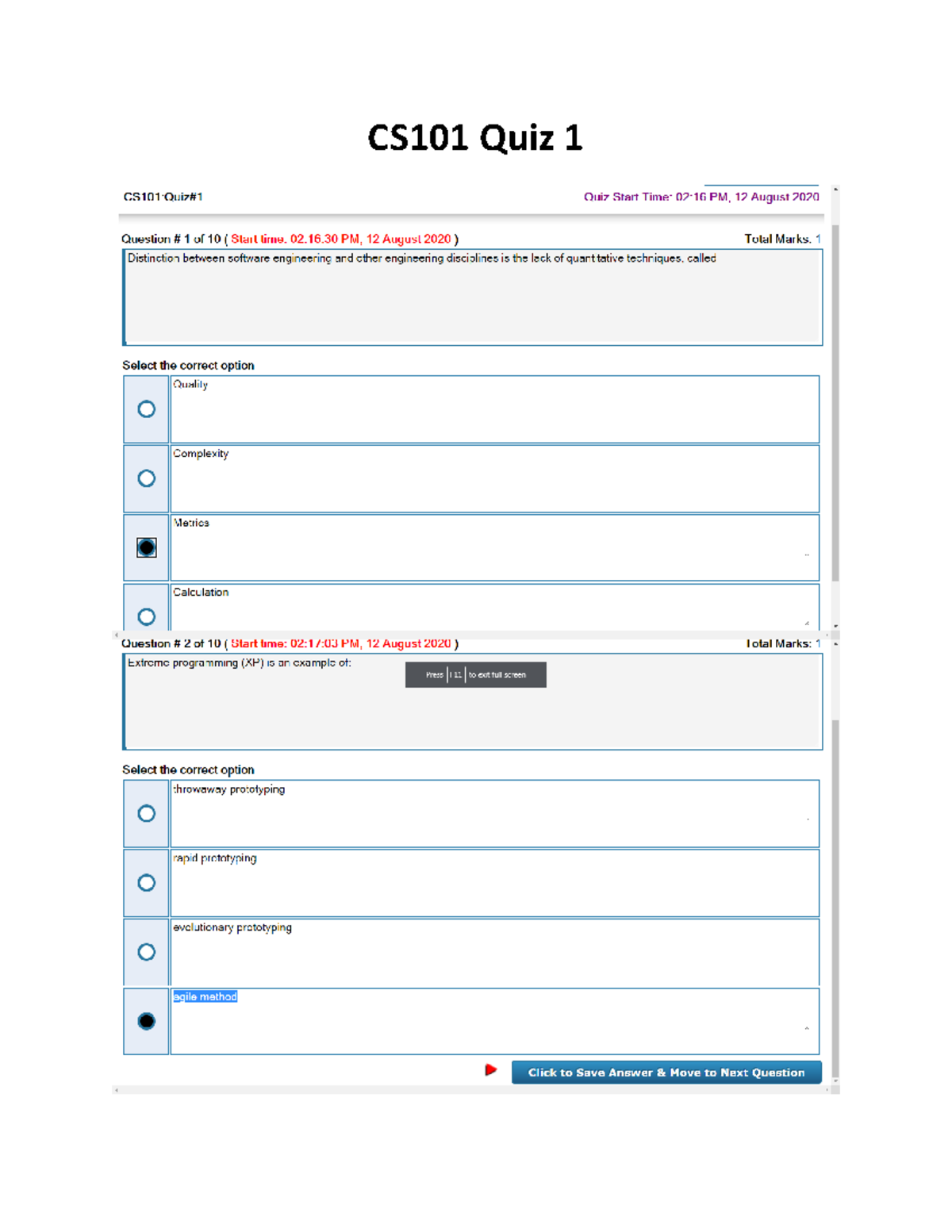 CS101-Final Term Quiz 6 - Computer Science - CS101 Quiz - Studocu