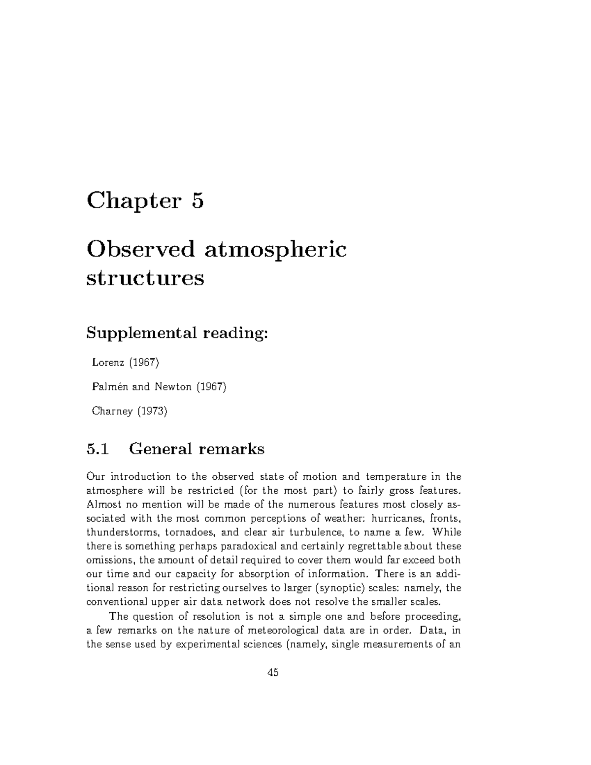 Observed Atmospheric Structures Notes - Chapter 5 Observed Atmospheric ...