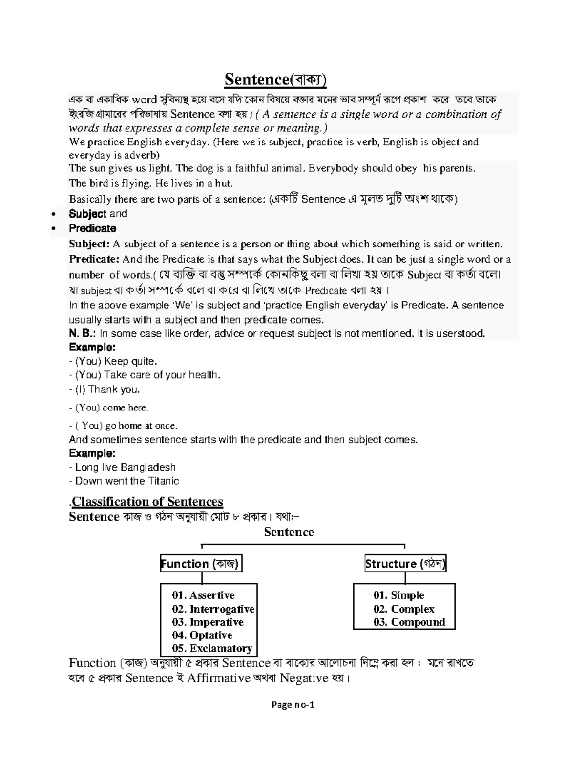 Sentence final pdf - Lecture notes 2 - GK ev GKvwaK word myweb ̈ ̄’ n‡q ...