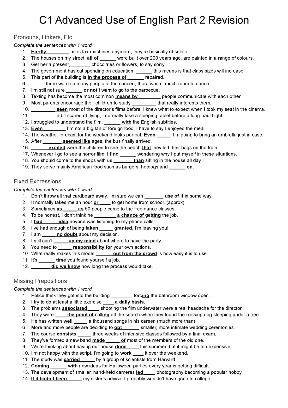 C1 Advanced Use Of English Part 2 Revision C1 Advanced Use Of English Part 2 Revision Pronouns 9790