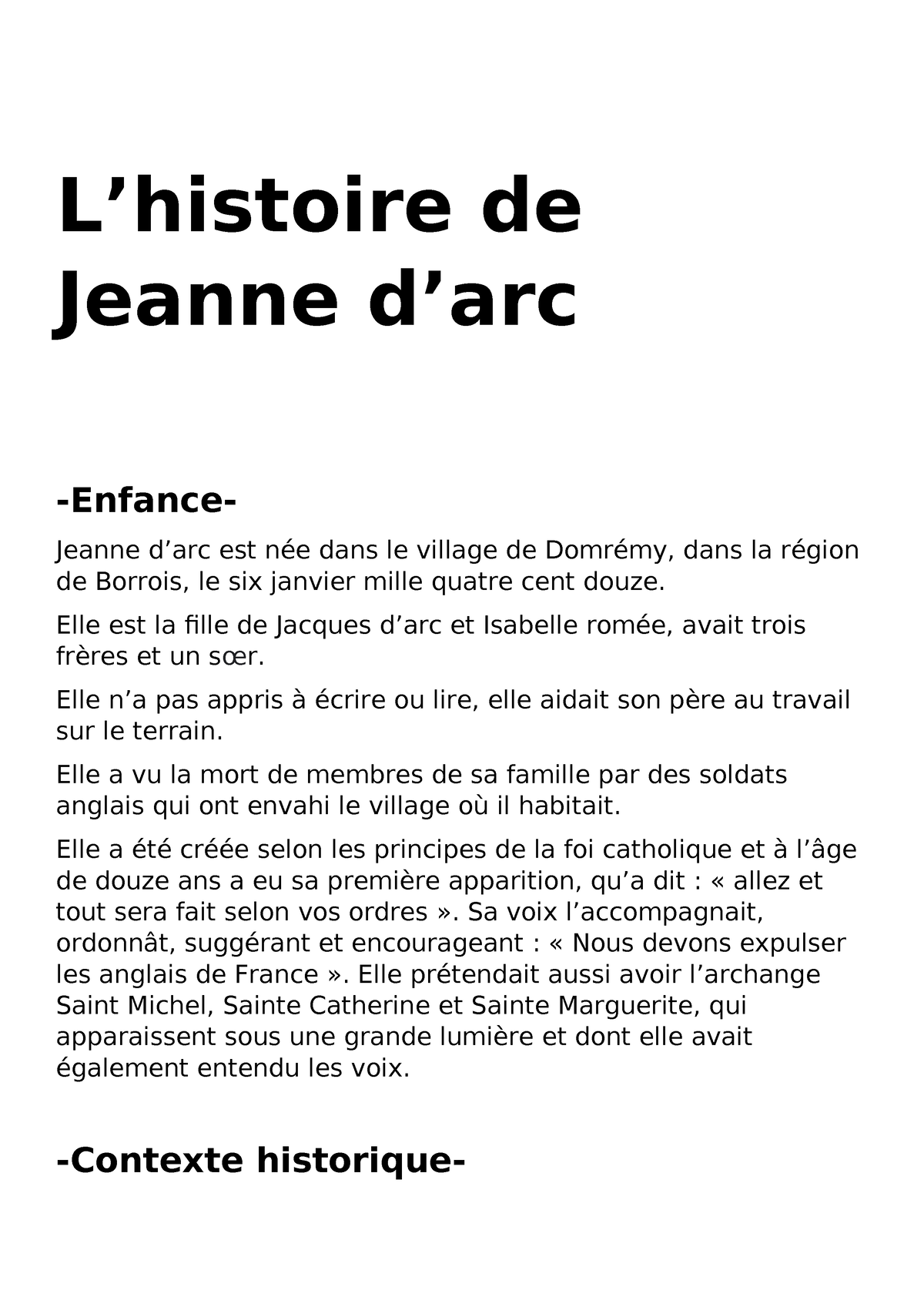 Jeanne d'arc - tgyhjdtyjdetyjdetyjtyj - L’histoire de Jeanne d’arc ...