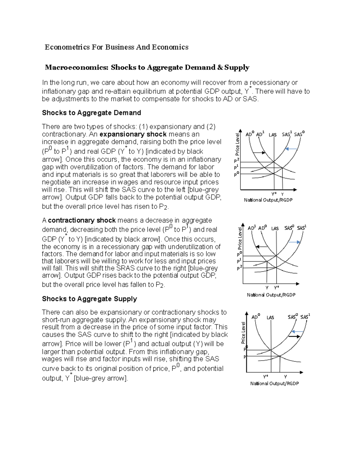 Shockz - This is coursework for Econometrics for Business and Economics ...