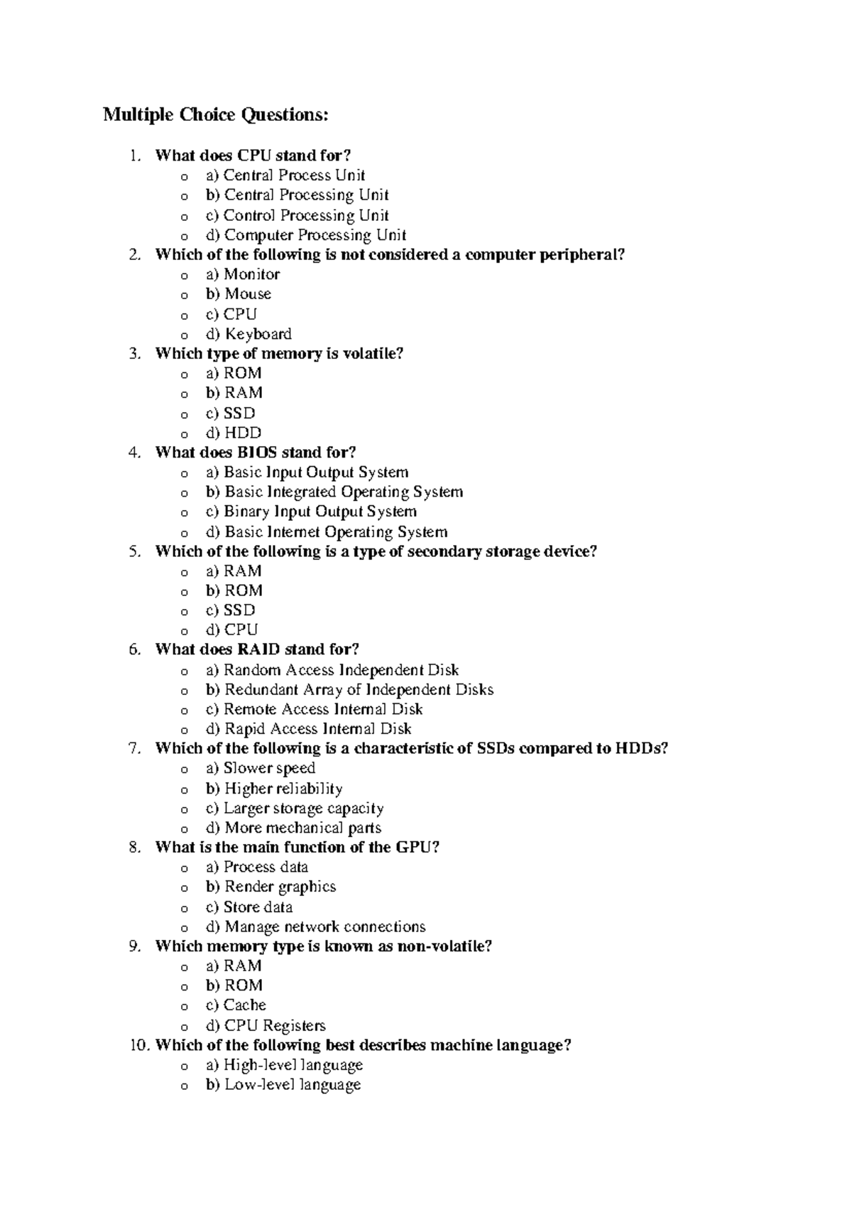 Inbound 8622711177995151399 Multiple Choice Questions 1. What does