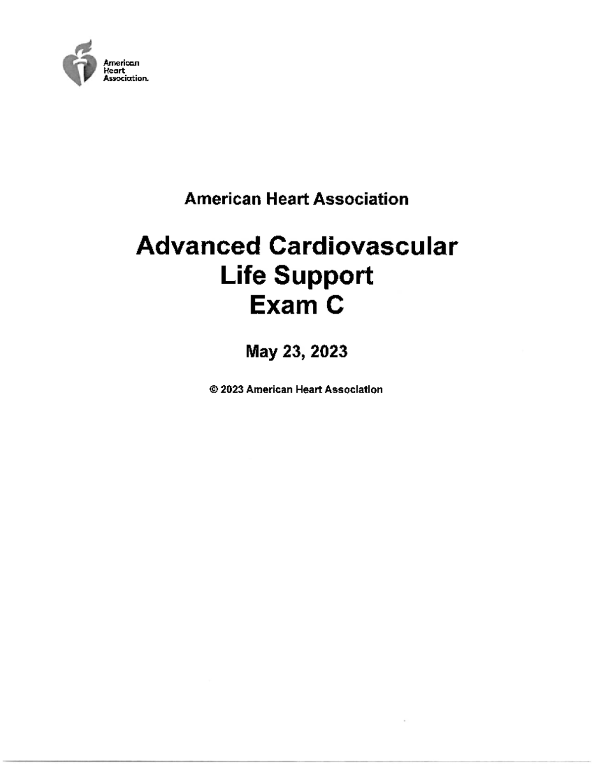 ACLS 2023 exam C - Test - NAU 335 - Studocu