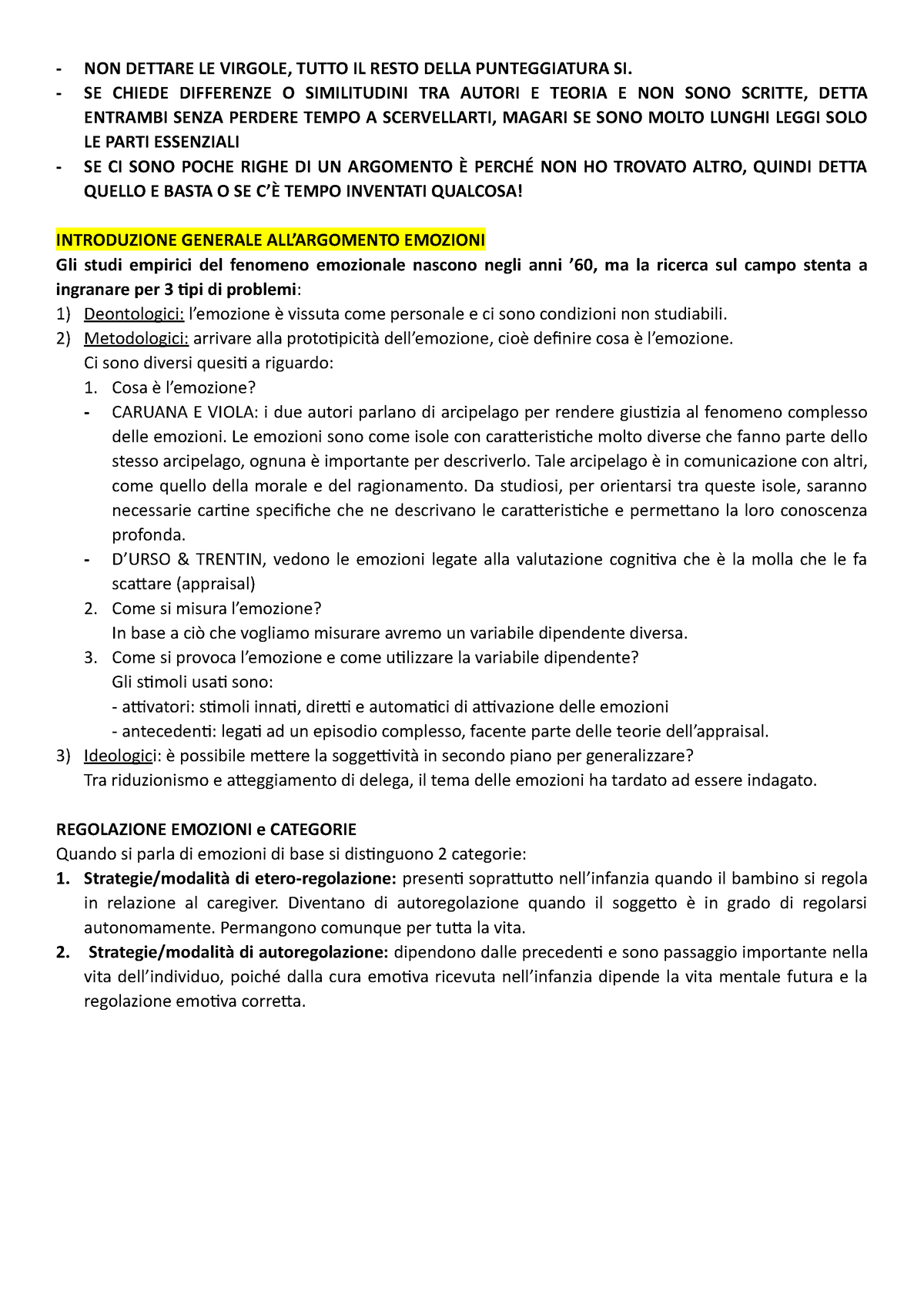 domande e risposte ricorrenti per l'esame di Psiologia delle emozioni della  prof Anna Maria - Studocu