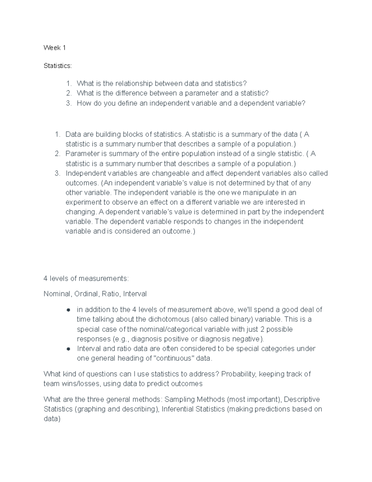 Statistics - Notes from all Lecture and HomeWork sections of the course ...