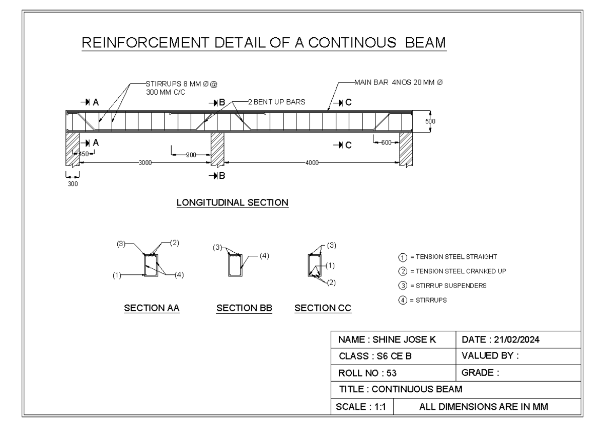 Continoues BEAM Shine (1)-Model - 900 500 A LONGITUDINAL SECTION ...