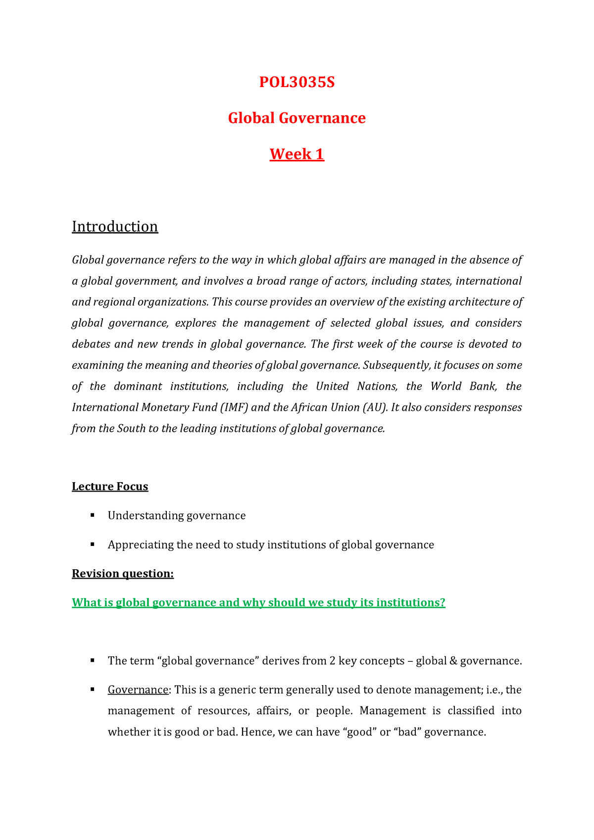 global governance in the 21st century essay