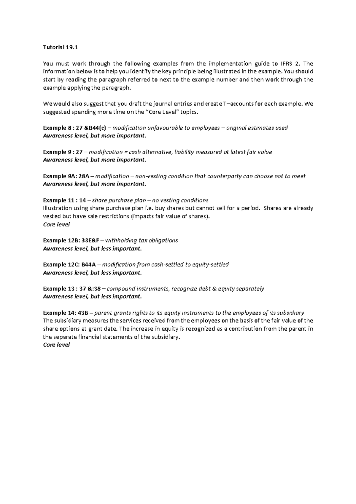 Tutorial+19 - tutorial - Tutorial 19. You must work through the ...