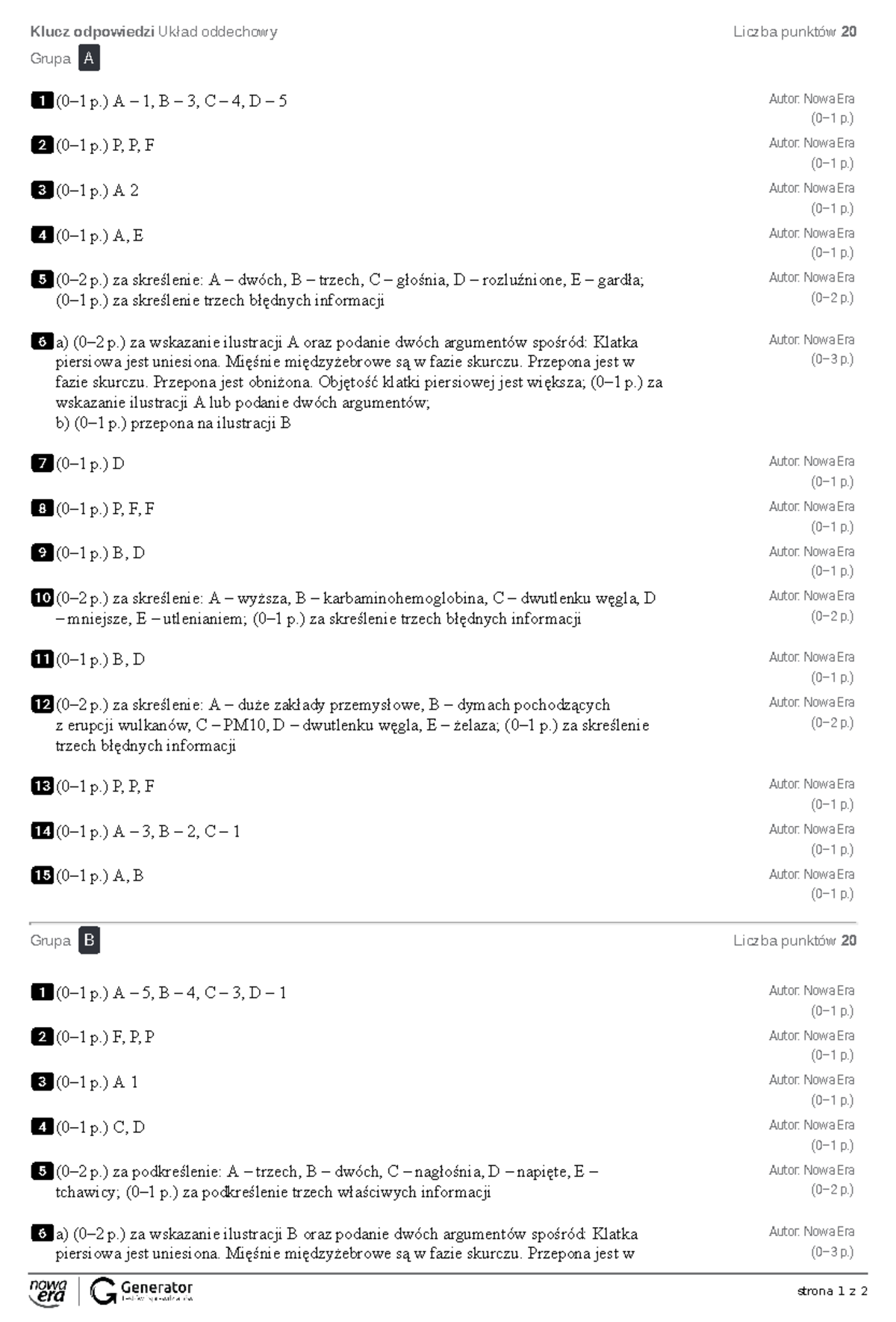 Attachment 1 - sprawdzian - strona 1 z 2 1 (0–1 p.) A – 1, B – 3, C – 4