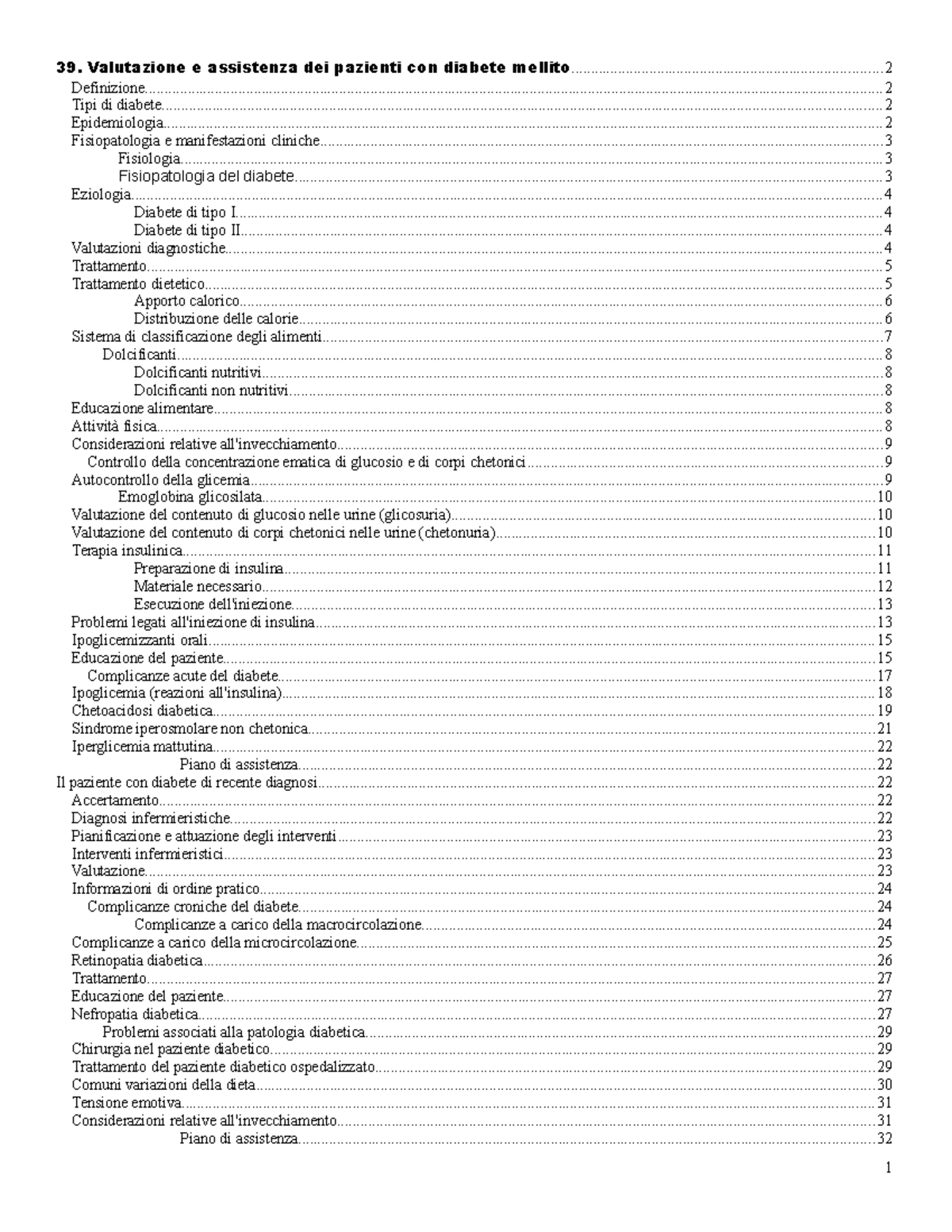 definizione del programma di dieta per diabetici