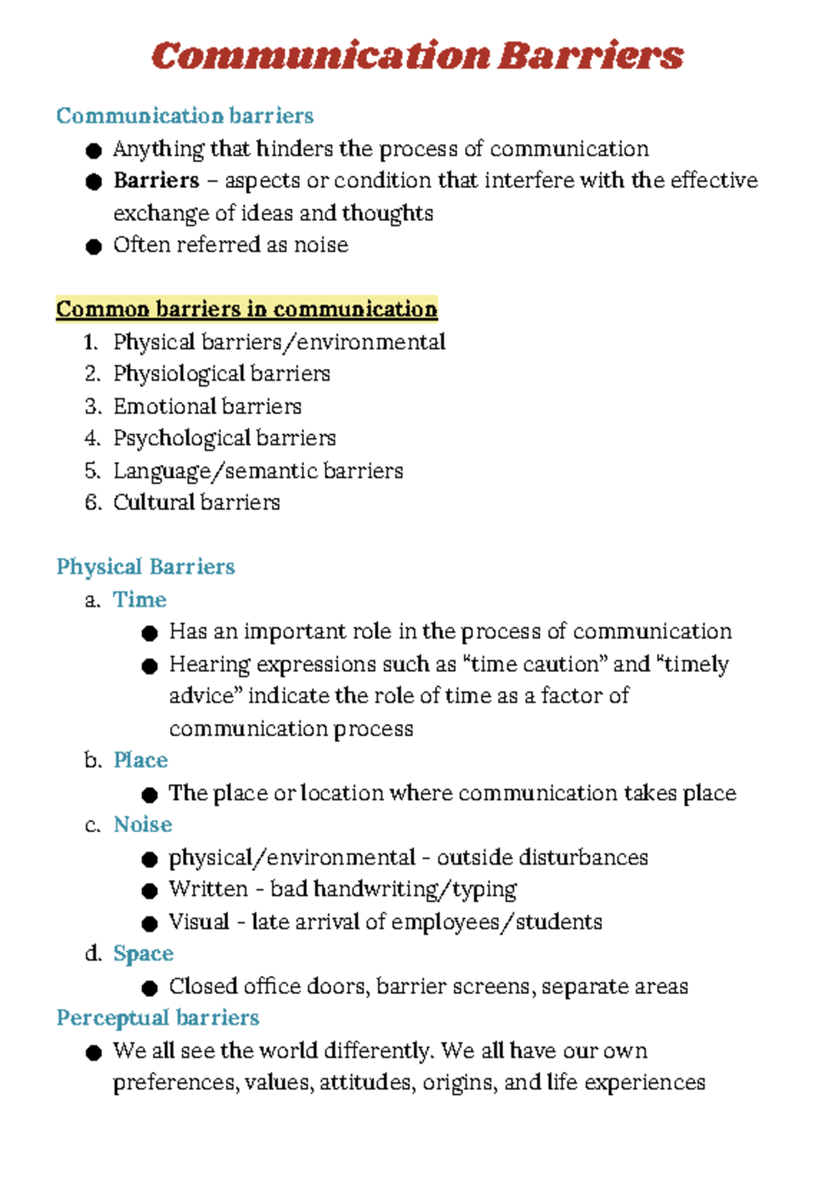 Communication Barriers - Communication Barriers Communication barriers ...