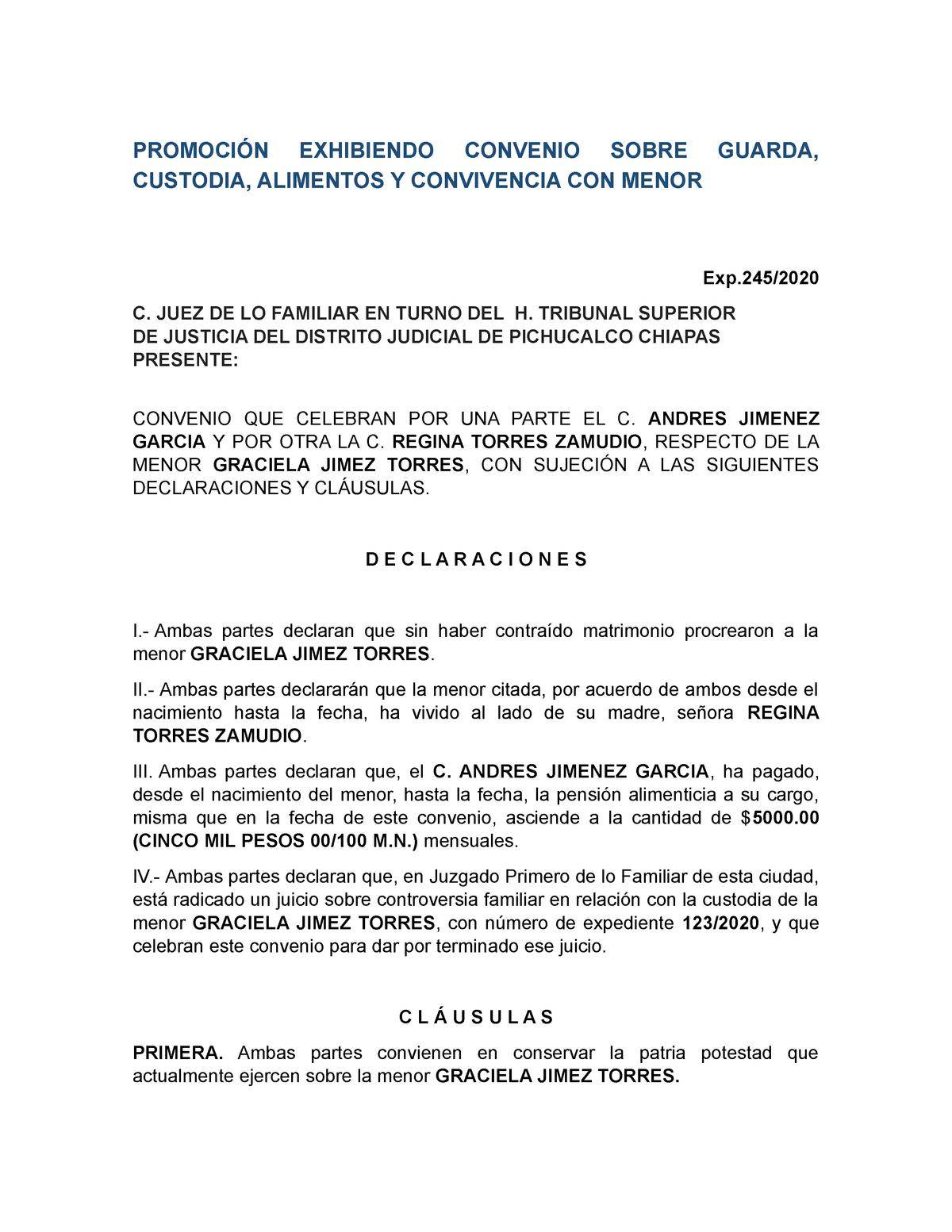 Formato De Alimentos Y Convivencia Formato Convenio Final De Metodo Porn Sex Picture 9821