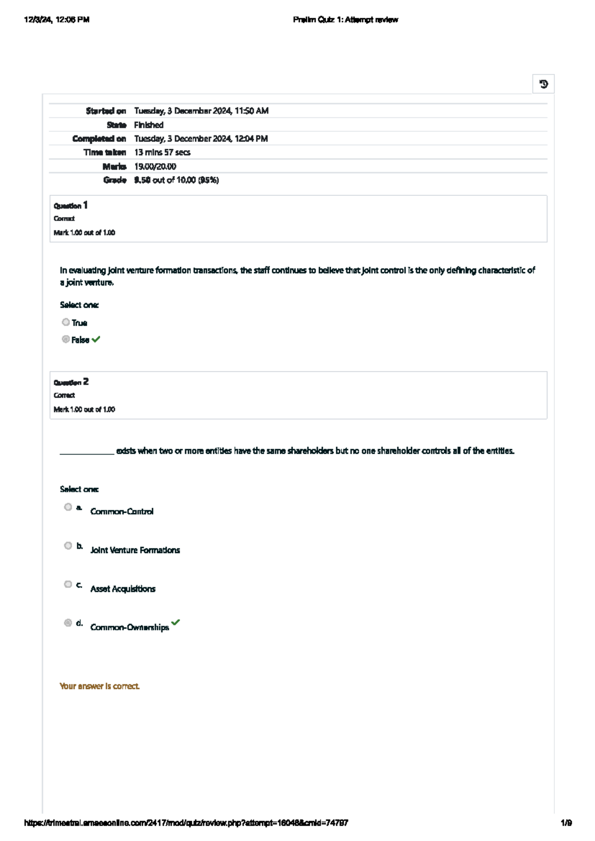 Prelim Quiz 1 Business Combination - 12:06 PM Prelim Quiz 1: Attempt ...