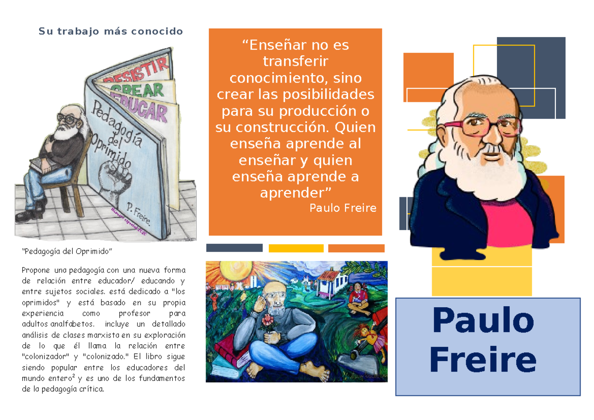 Paulo Freire - “Enseñar no es transferir conocimiento, sino crear las