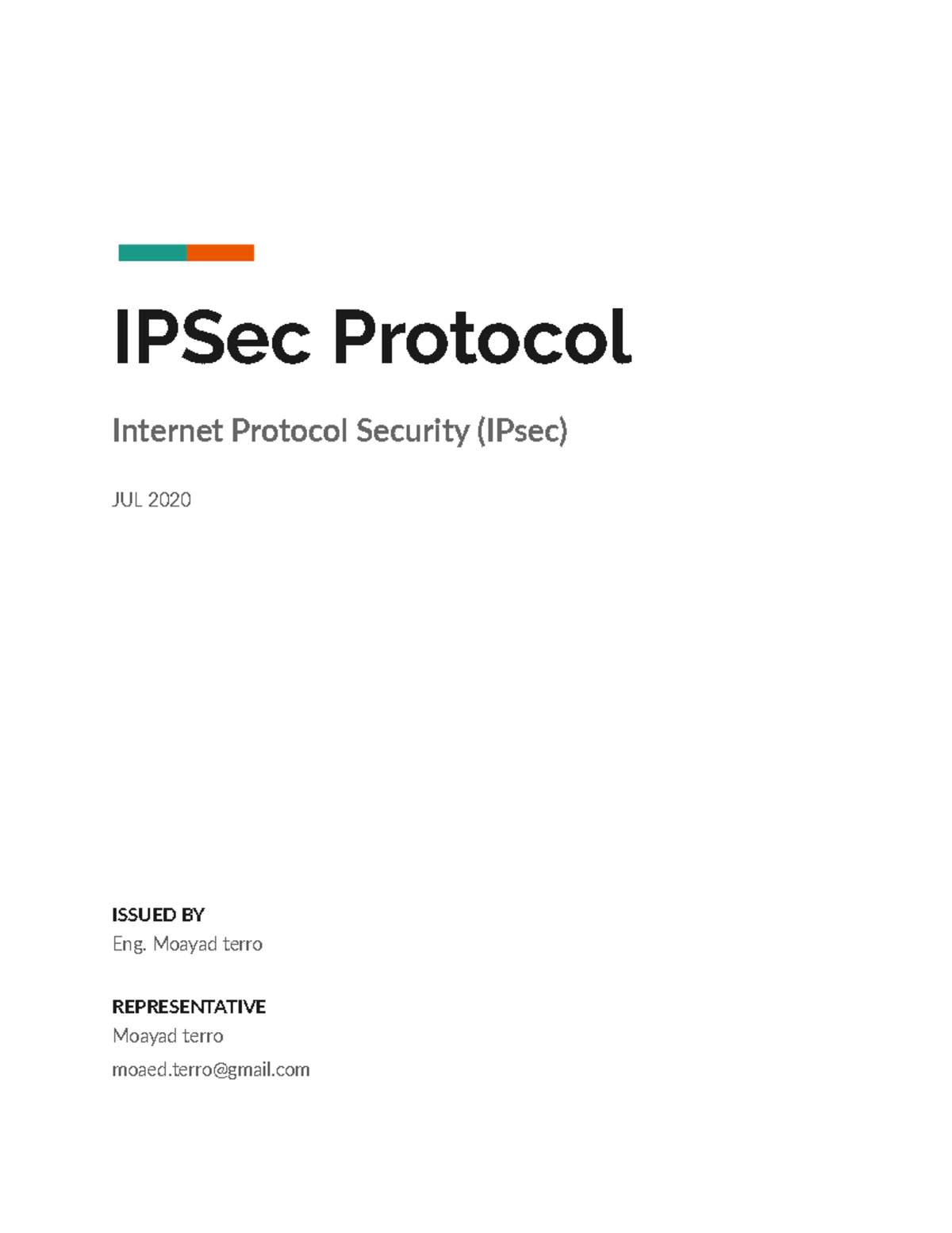 IPSec - Google Docs - IPSec Protocol Internet Protocol Security (IPsec ...