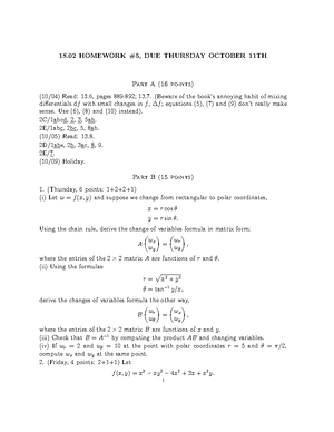 MATH Calculus 18.02 - 18 HOMEWORK #2, DUE THURSDAY SEPTEMBER 20TH Part ...