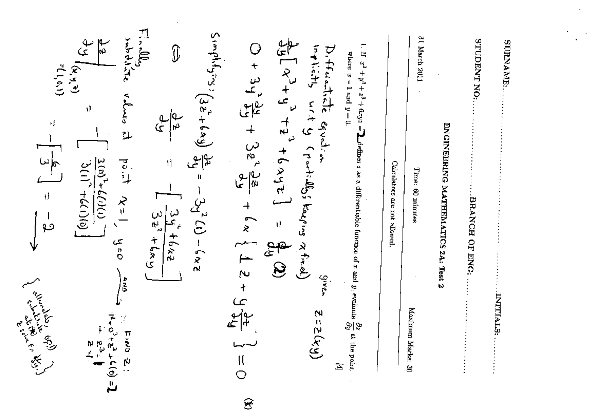 Test2 2011 - Practice - MATH142 - Studocu