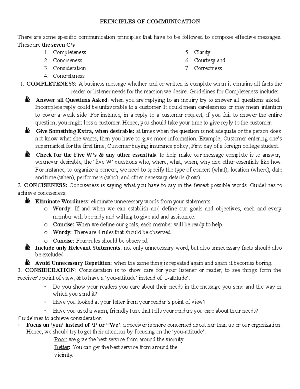 Principles OF Communication - PRINCIPLES OF COMMUNICATION There are ...