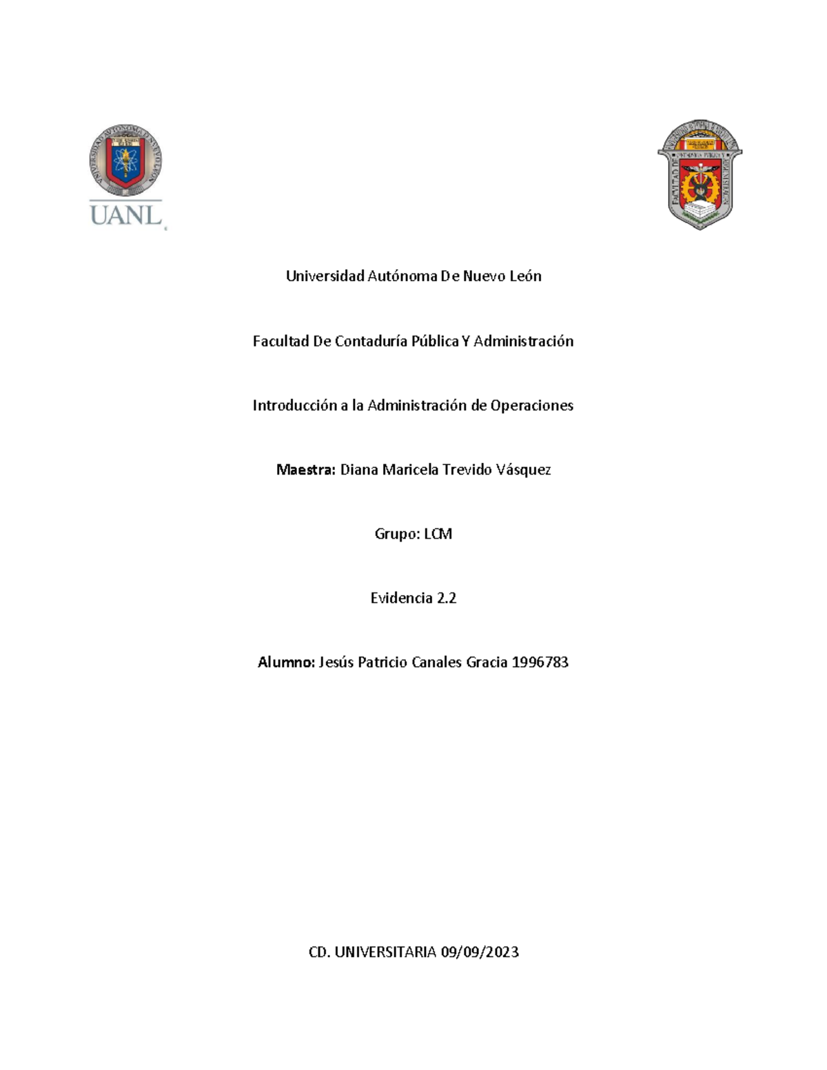 JPCG EV2 - evidencia 2 - Universidad Autónoma De Nuevo León Facultad De ...