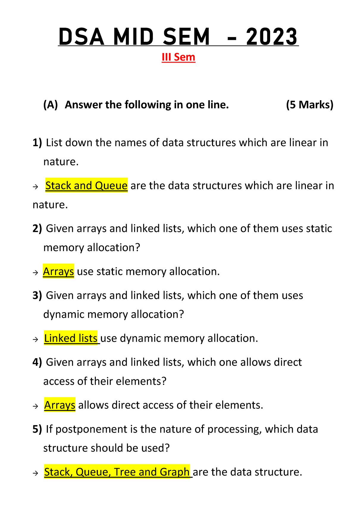 dsa mid term paper