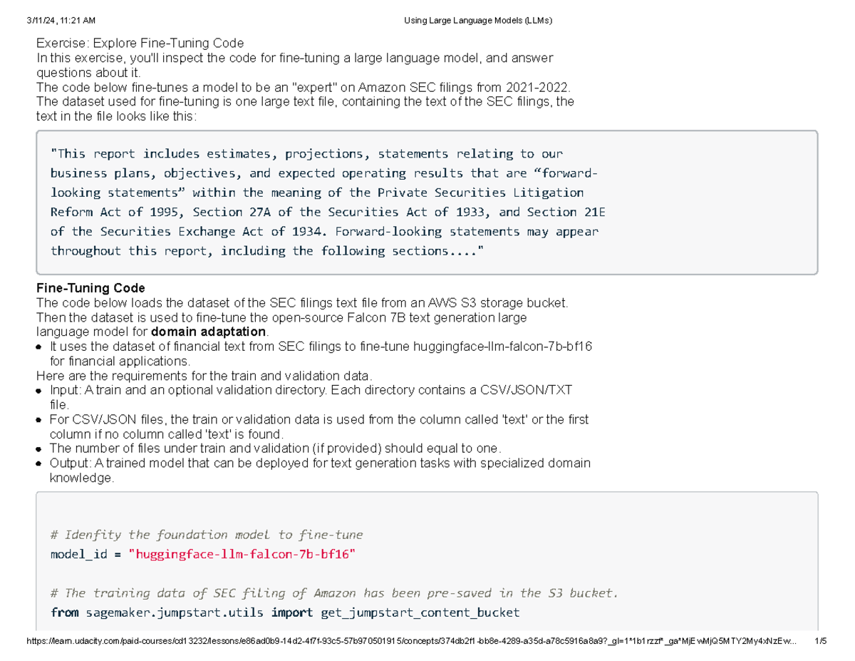 Explore fine tuning code the code below fine tunes a model to be an