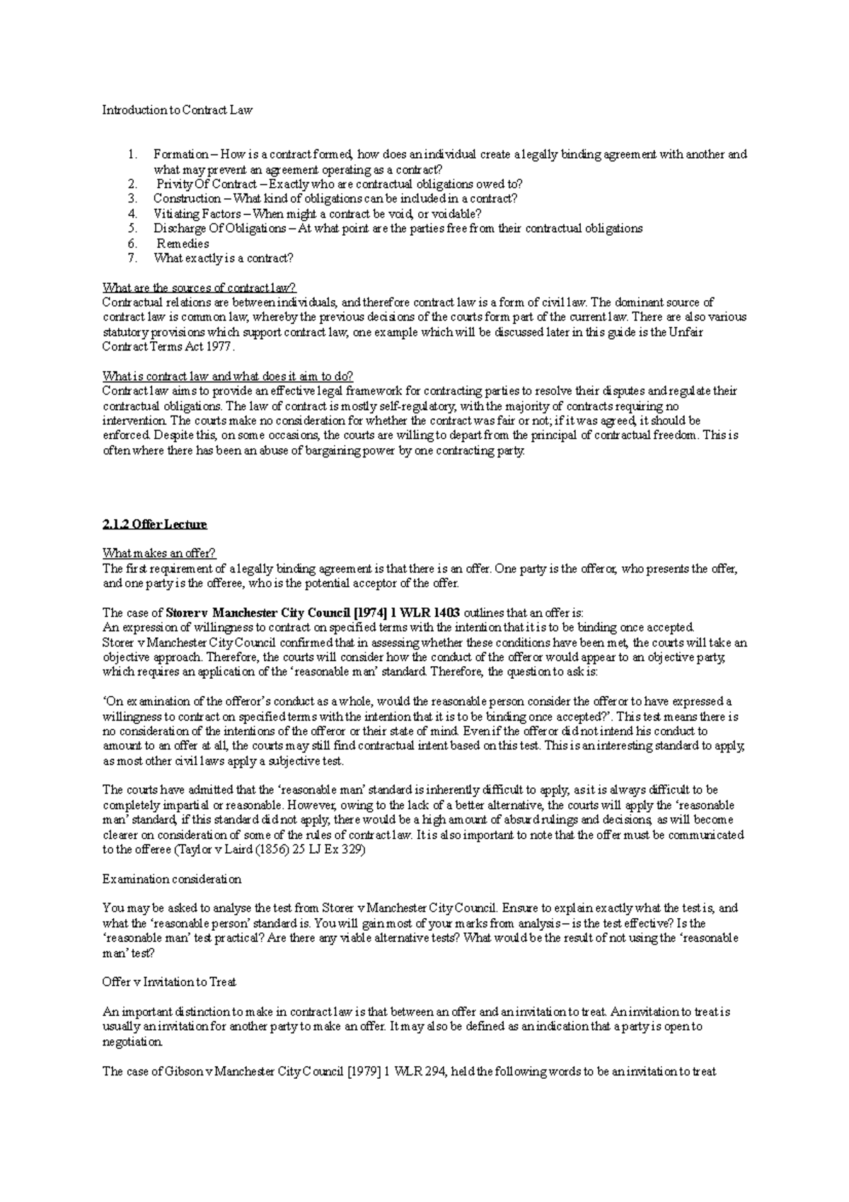 Contract Law 2 3 4 5 6 7 Formation How Is A Contract Formed