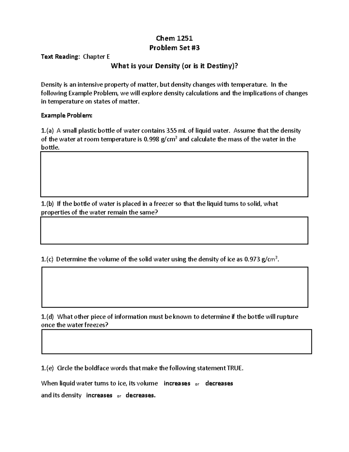 Ps 03 Tro Chapter E 1 Practice Problems Chem 1251 Problem Set Text Reading Chapter E What 3450