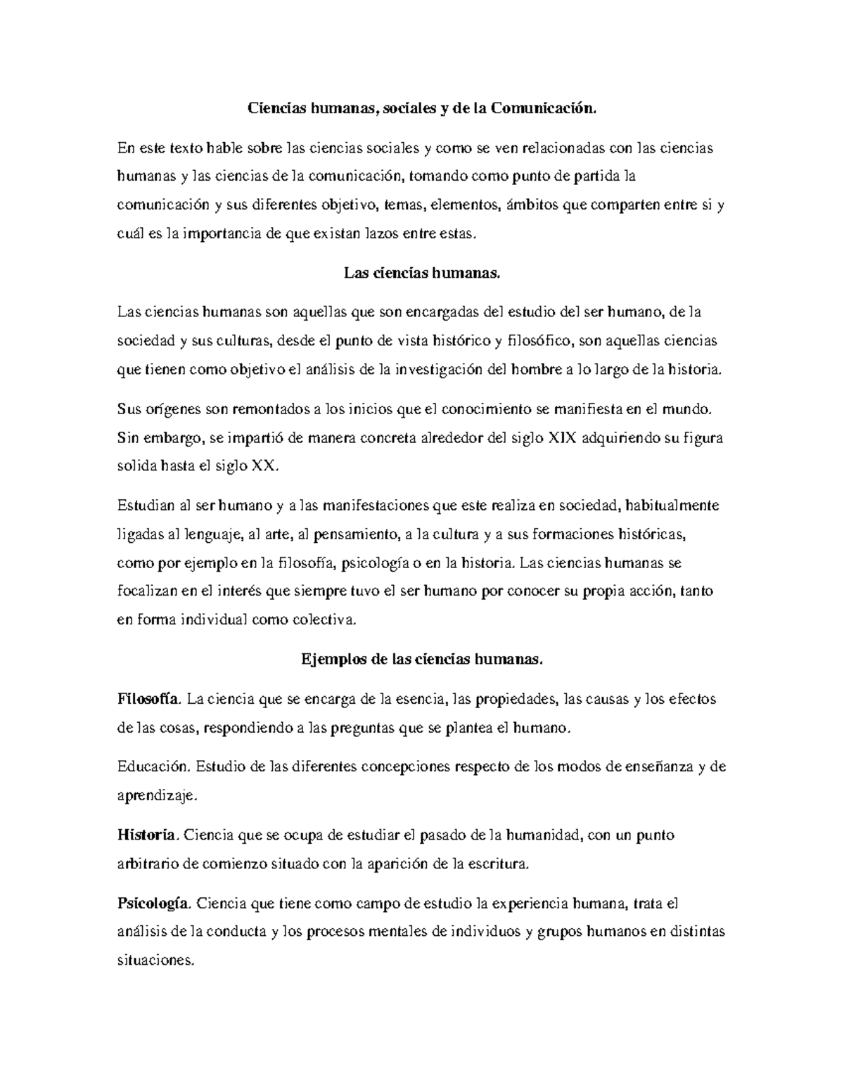 Ciencias sociales y comunicacion Ciencias humanas, sociales y de la