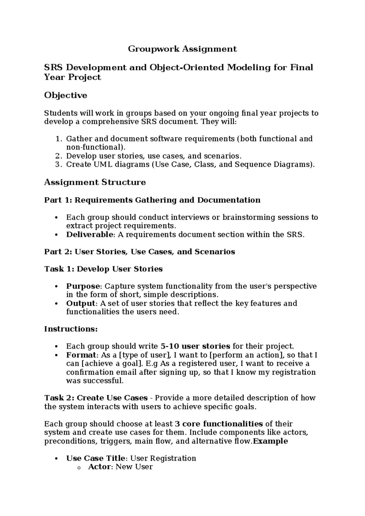 Groupwork Assignment - Lecture Materials for SE - Groupwork Assignment ...