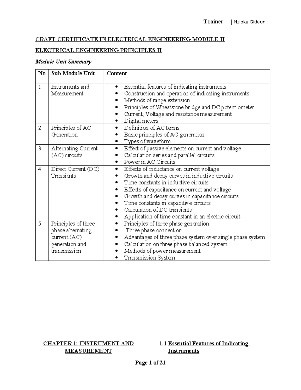Craft Certificate IN Electrical Engineering Module II - CRAFT ...