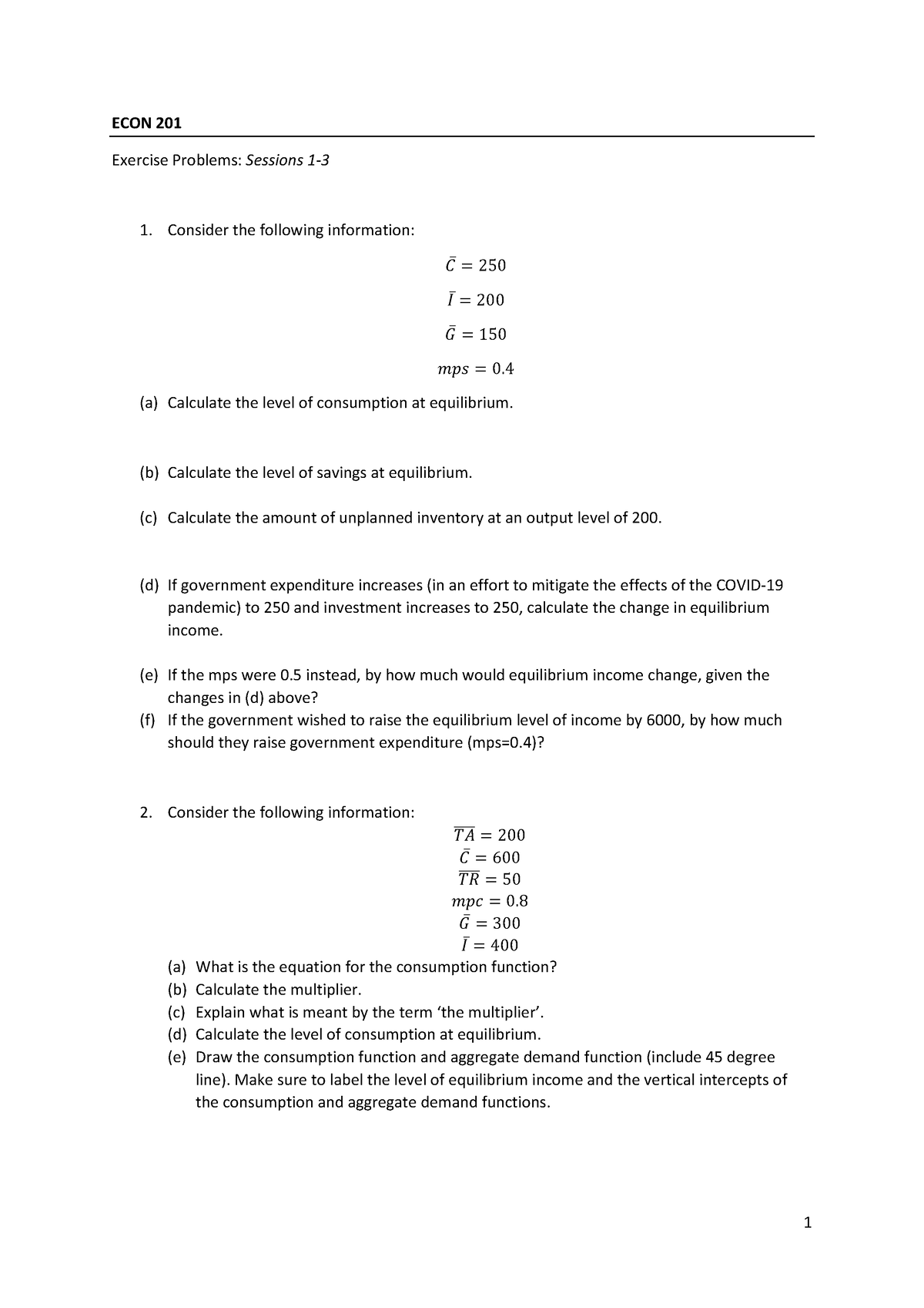 Macro 2 (Tutorial 6) - ECON201 - UKZN - Studocu